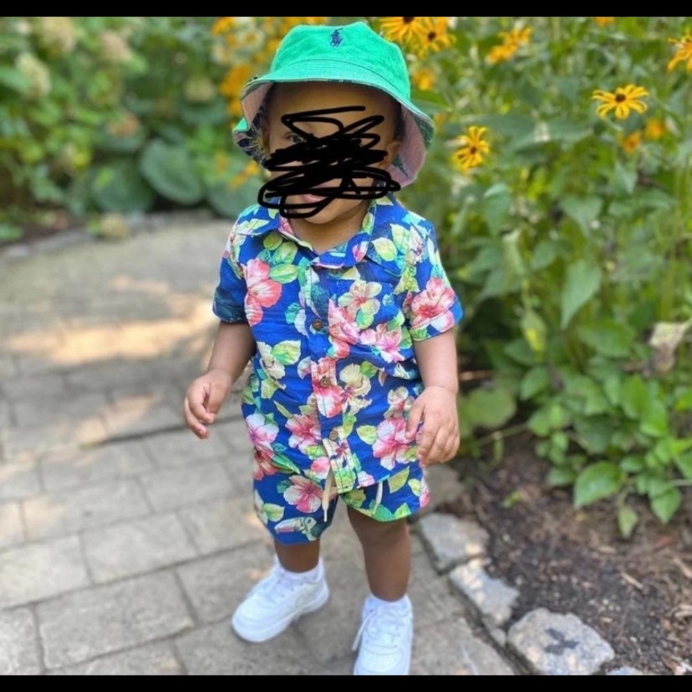 Baby boy floral shorts set